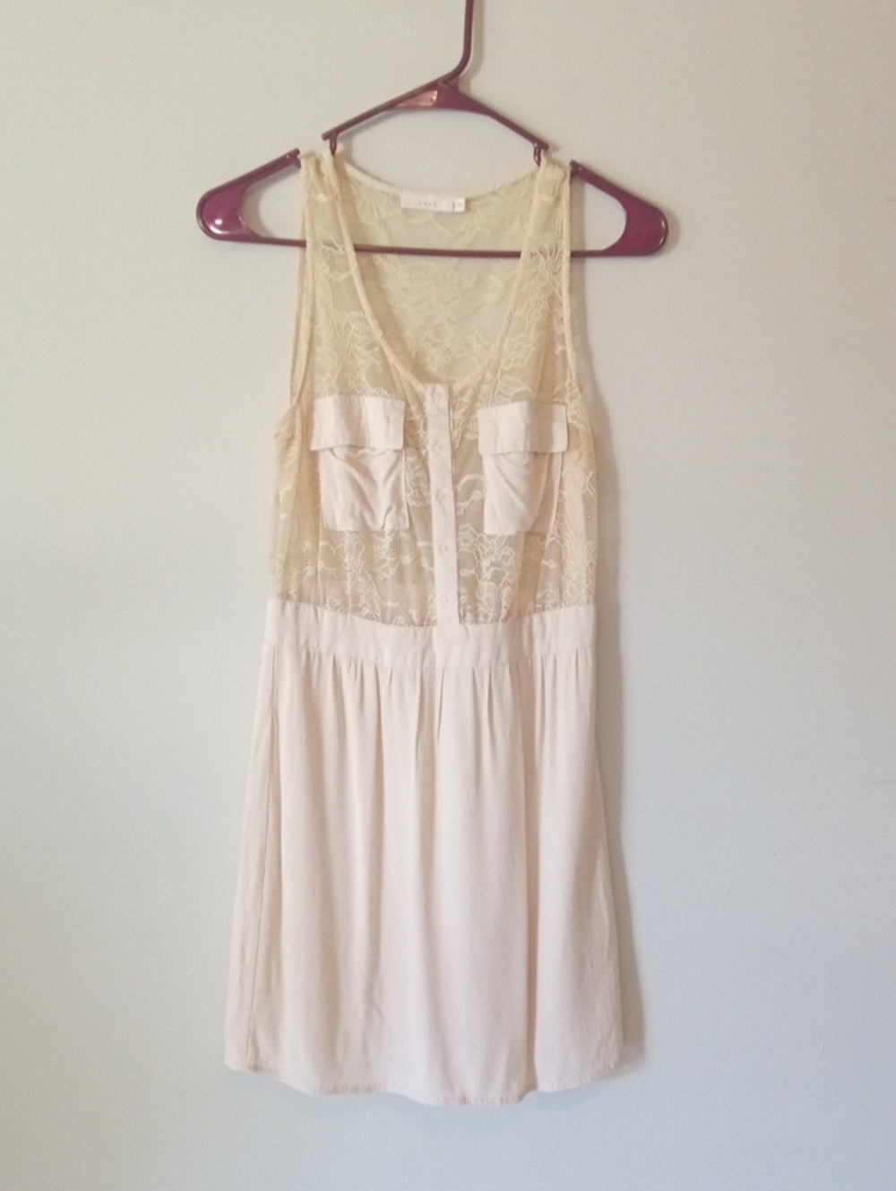 LUSH Cream Color Lace Dress - Picture 2 of 7